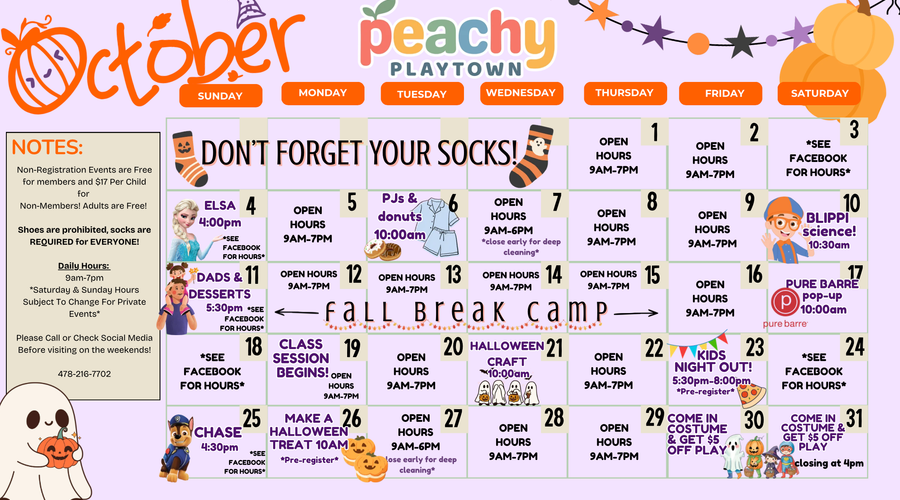Monthly event calendar